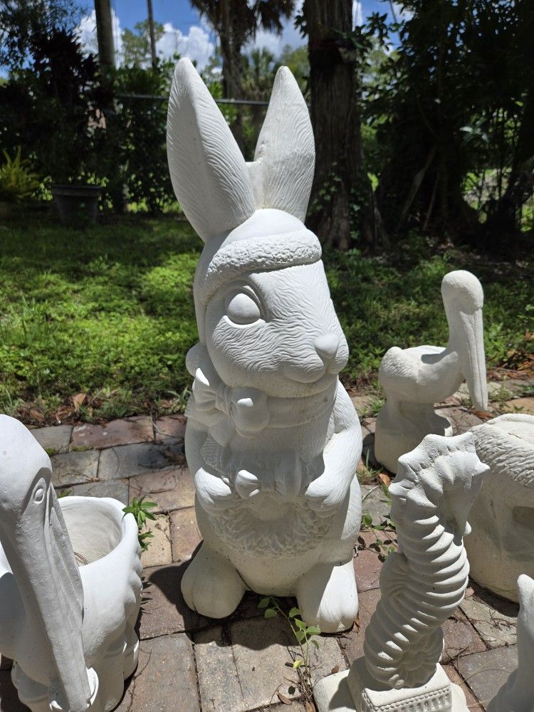 Concrete Bunny Statue