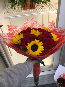 Roses And Sunflowers 