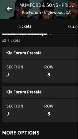Concert tickets Mumford and sons
