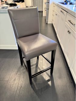 Crate and Barrel Leather counter height Bar Stool