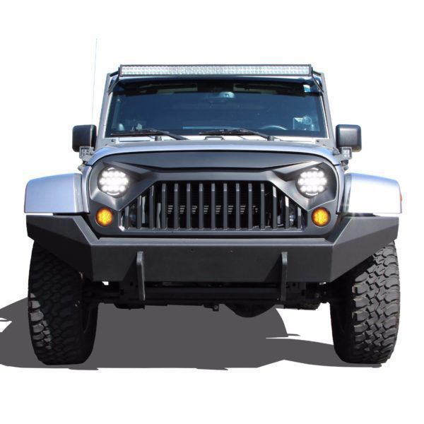 Gladiator Vader Grille Matte Black Upgrade for 2007 – 2017 Jeep Wrangler JK JKU Sahara Rubicon Sport Unlimited Front Exterior Body Part OE Replacement