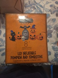 L e d inflatables pumpkin and tombstone