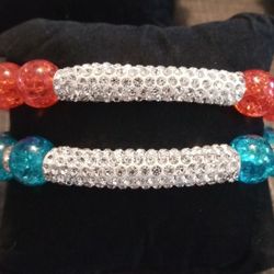 Two Rhinestone Bead Bracelets