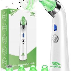 Blackhead Remover Vacuum, POPPYO Blackhead Pore Vacuum, Electric Facial Blackhead & Blemish Removers Cleaner, Blackhead Vacuum for Women (Green)
