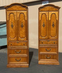 Walnut pier cabinets