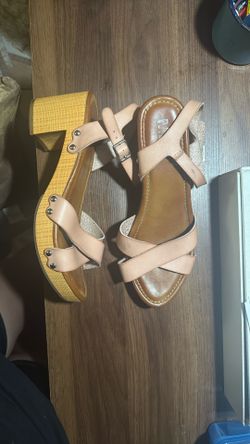 MIA Wedge Heels - Brown and Peach
