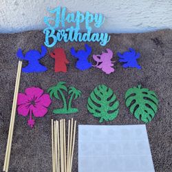 Lilo And Stitch Cake Toppers Set Happy Birthday 