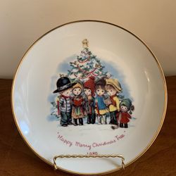 Vintage Moppets Gorham Limited Annual Edition Plate Happy Merry Christmas Tree 1980 8.5”