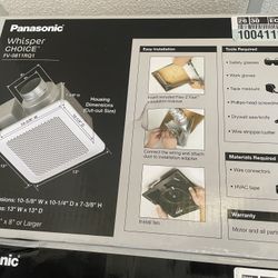 Bathroom Vent by Panasonic 