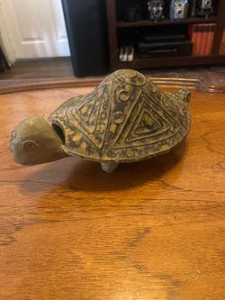 Slow down and enjoy the finer things; Vintage 1960s Papier-mâché Turtle Candy Dish: