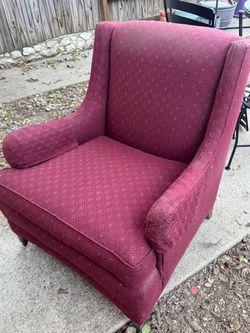 Vintage Burgundy Wingback Chair