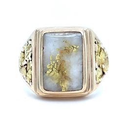14Kt Yellow Gold Agate Ring 19.90g Size 12.5 I-1423