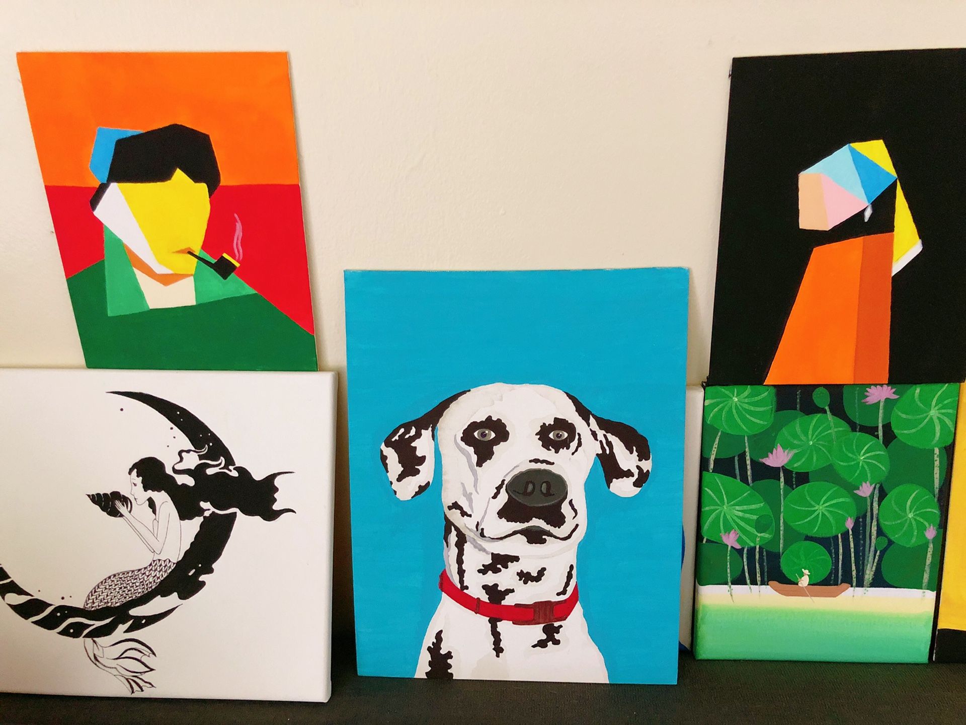 Lovely Dog On Canvas Panel . Brand New