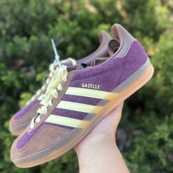 Adidas gazelle indoor purple brown cream 