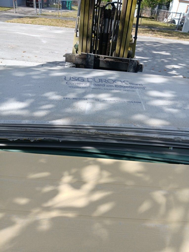Durock 4x8 Sheets.   Drywall 4x12 Sheets 