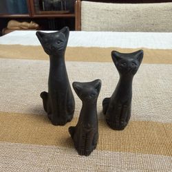Vintage Set of 3 Small Cats 