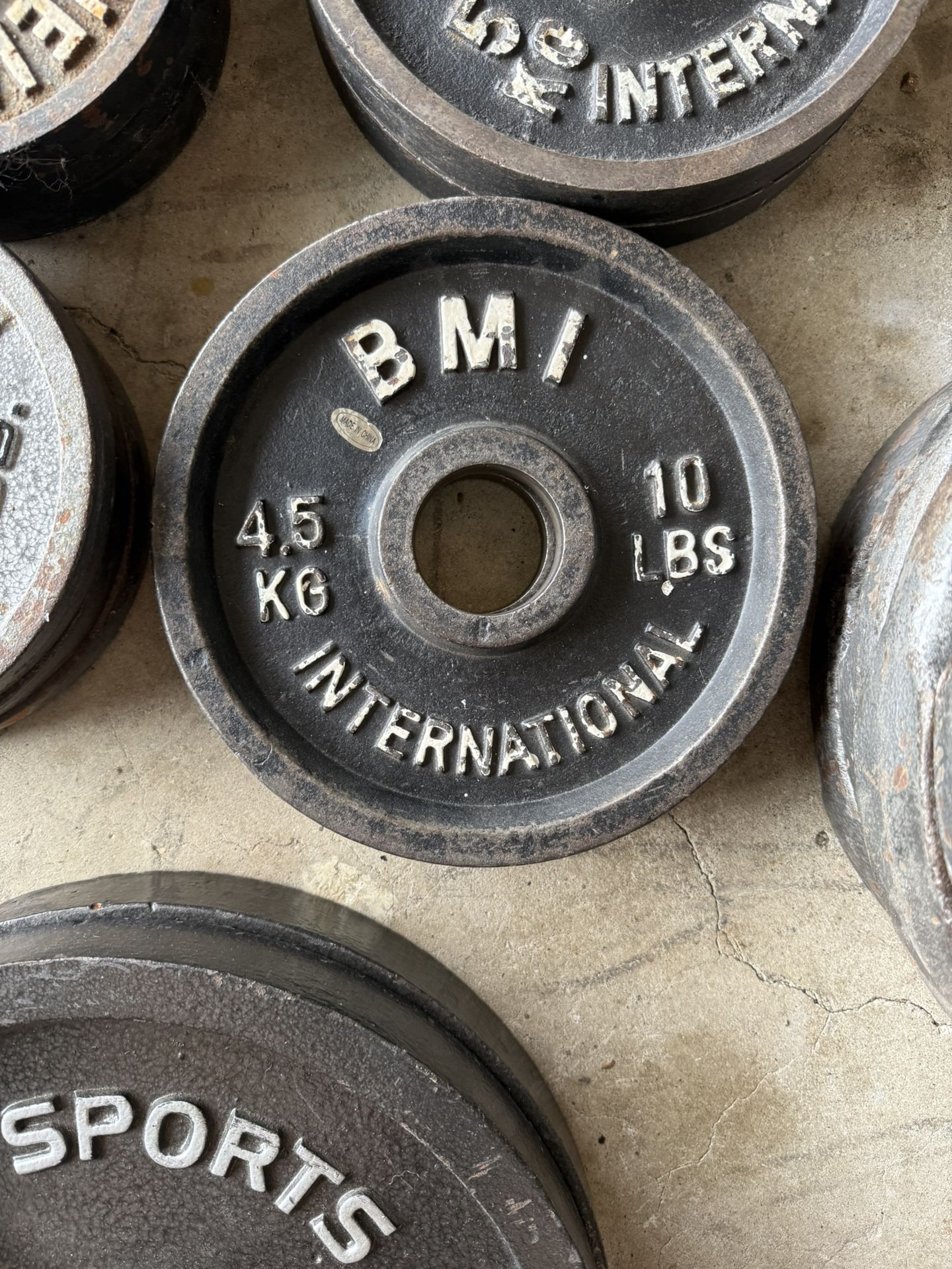 Set of two 10lbs Olympic barbell weight plates