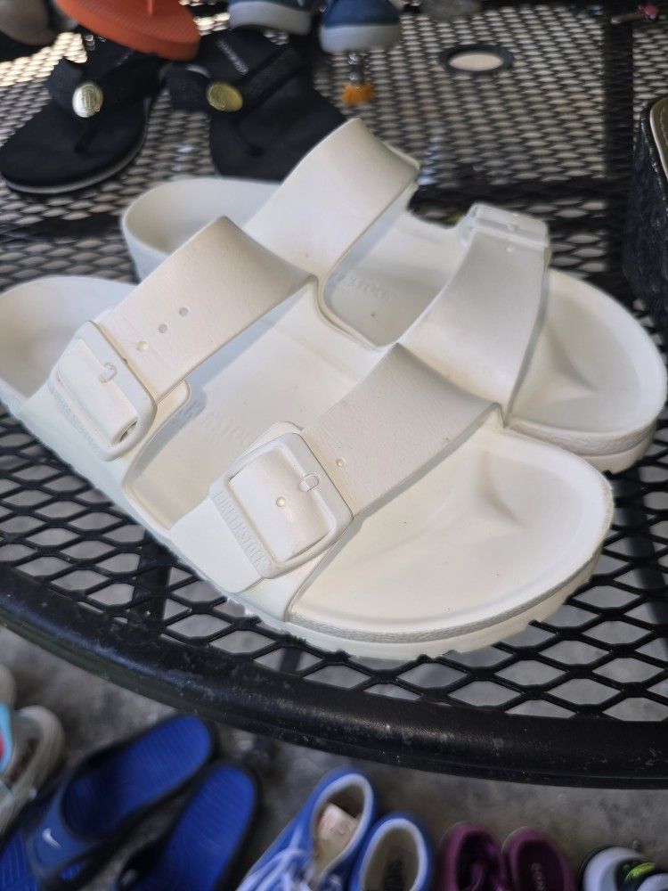 Birkenstock White Slides Women's Size 10