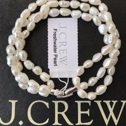 (NEW) WOMEN’S J.CREW FRESHWATER PEARL LAYERED - SIZE: 7”
