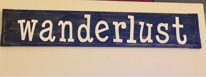 Wall Decor-Distressed Wanderlust black & white sign