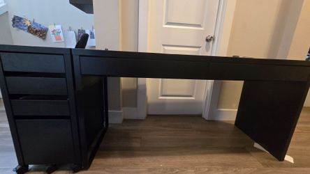 Ikea Micke Desk and Drawer unit/ drop file (file cabinet)