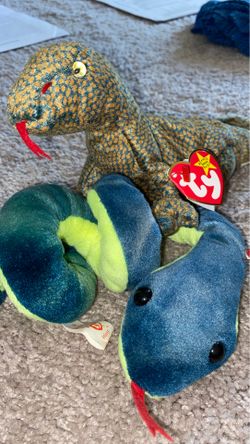 Beanie Babies x 2 - Hissy & Scaly