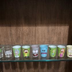 9 Shot Glasses (Mostly Rick And Morty Themed) 