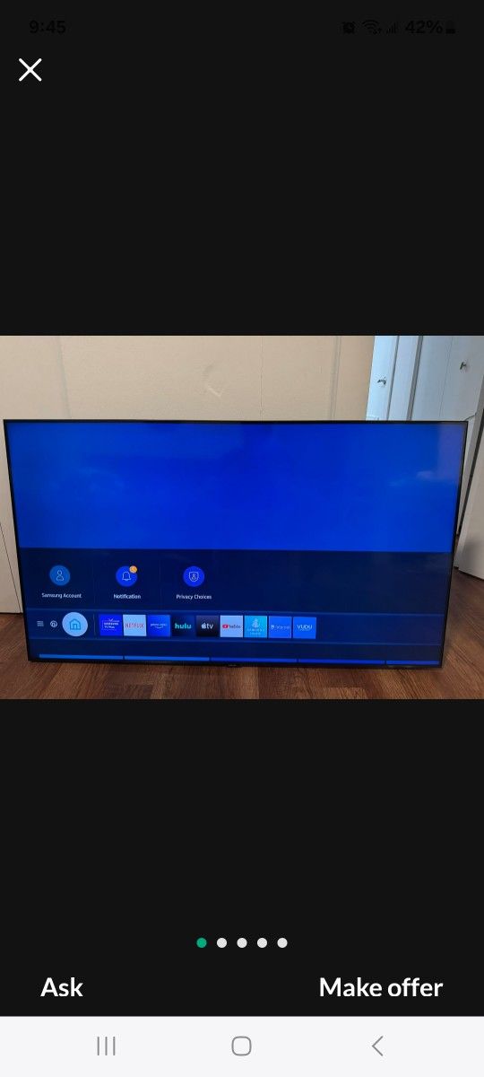 Samsung 48-inch Smart TV in excellent condition..(Regular Price $ 1250)