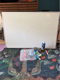 Whiteboard with Markers, Eraser, and Cleaner