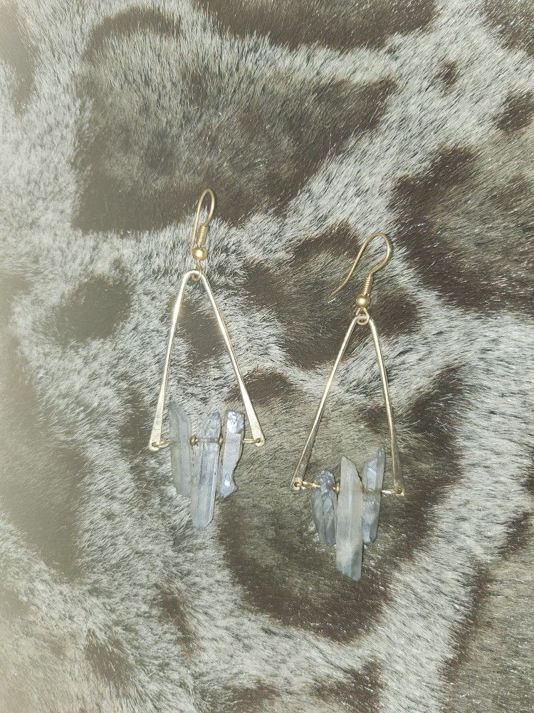 Brass Crystal Earrings