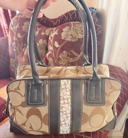 Coach Signature Canvas Satchel Handbag