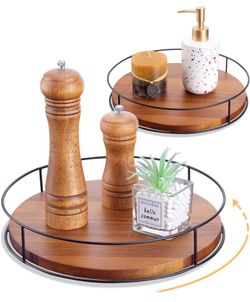 2 Pcs 11”&10” Lazy Susan Organizer Turntable