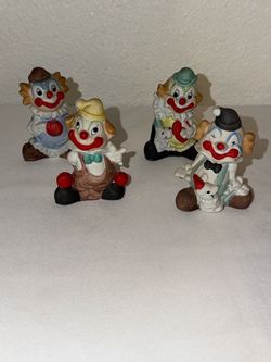CLOWNS CERAMIC DECOR 4” SET DE 4