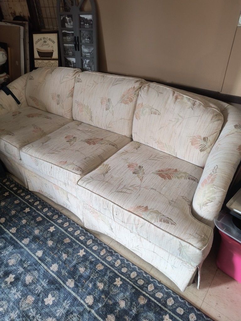 White couch with Custom design