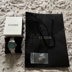 Citizen Promaster Eco-Drive Dive Watch – Turquoise Dial, Box & Links, Like New