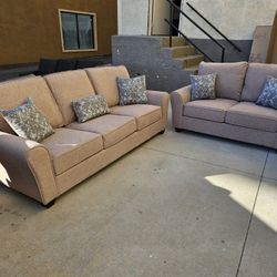 Reduce Price Sofa & Love Seat Brown Fabric $599