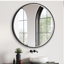36” LED Bathroom Mirror – Anti-Fog, Dimmable, Shatterproof, Adjustable Color, Black – SALE $119!
