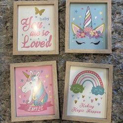 Set Of 4 Framed Wall Art 8x10