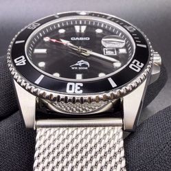 Casio Duro MDV106 200M Dive Watch Sapphire Crystal Milanese Mod