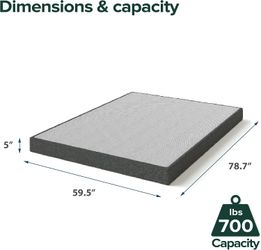 Zinus 5" Queen WonderBox Smart Box Spring Metal Mattress Foundation #1324B T4