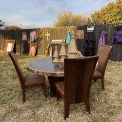 Solid Wood & Marble Formal Dining Set $375OBO