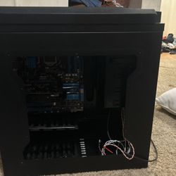 Pc Case With Motherboard And Graphics Card 