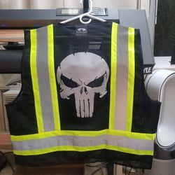 Punisher Safety Vest - Black w/Reflective Vinyl 