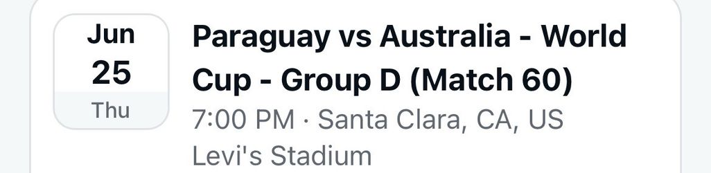 2026 World Cup game tickets, Paraguay versus Australia World Cup game tickets, Paraguay versus Australia