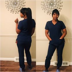 Navy Stretch Jogger Scrub sets