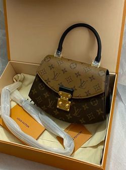 Old flower full print detachable and adjustable shoulder strap coated canvas and cow leather fan bag handbag shoulder messenger bag women's brown