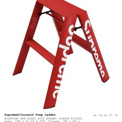 Supreme x Lucano Step Ladder Red Designer Stool Rare Collab