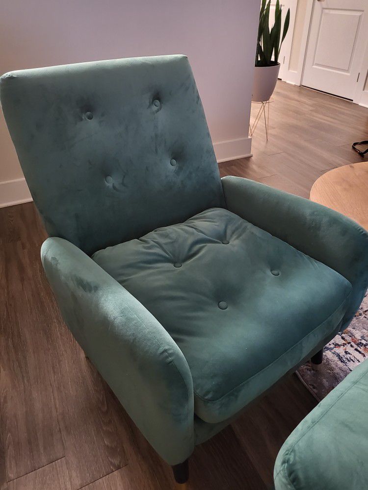 Recliner Velvet Chair With Ottoman 