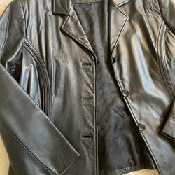 Jones New York Black Leather Blazer Are