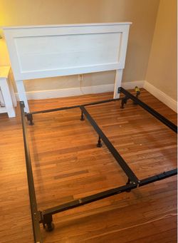 Handmade wooden Headboard w/metal bed frame